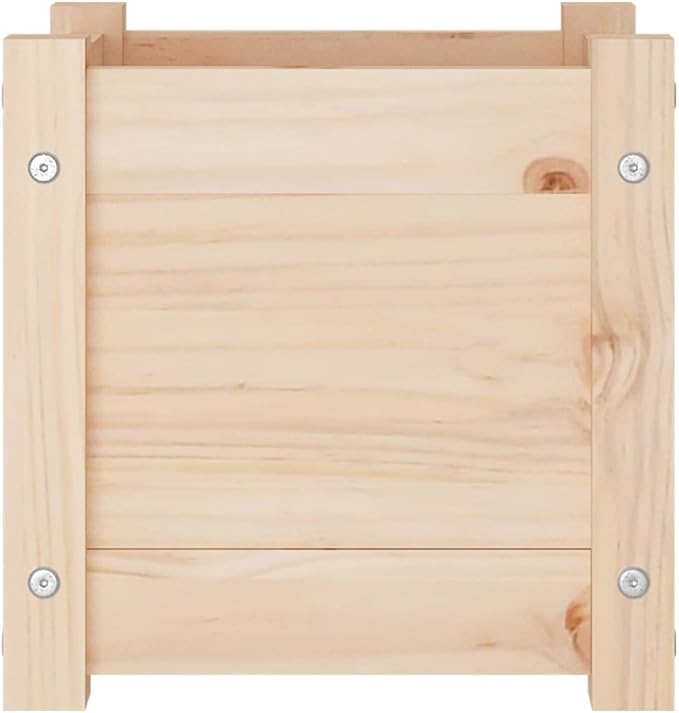 Set of 2 Wooden Garden Planter Box Raised Garden Bed Indoor Outdoor Planter Outdoor Wood Raised Garden Bed for Vegetables Flowers Herbs 12.2x12.2x12.2 Solid Wood Pine-381