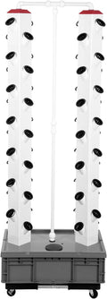 56 Slots Hydroponics TowerVertical Vegetable Planter Tower Hydroponic Germination Tower with 4 Wheels30L/7.93Gal Indoor Outdoor Garden Hydroponics Growing Tower System