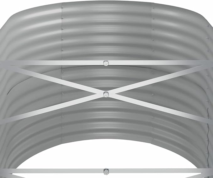Garden Raised Bed Planter Raised Beds Raised Planter Box Planters for Outdoor Plants Garden Beds Powder-Coated Steel 144.9x31.5x26.8 Gray
