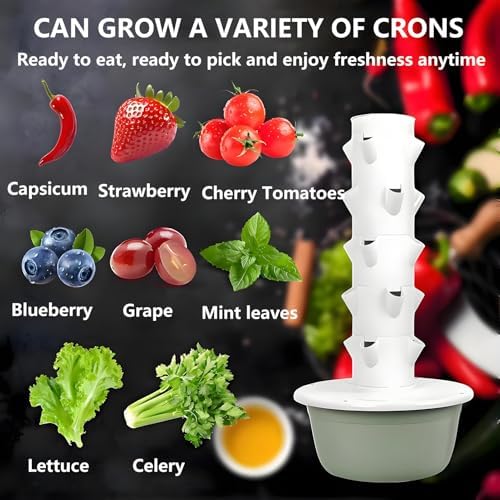 Smart Hydroponics Growing Tower - 7-Layer Aeroponic Garden Indoor Vegetable Planter for Gardening Enthusiasts Space-Saving Plant Climbing System Indoor Smart Garden.