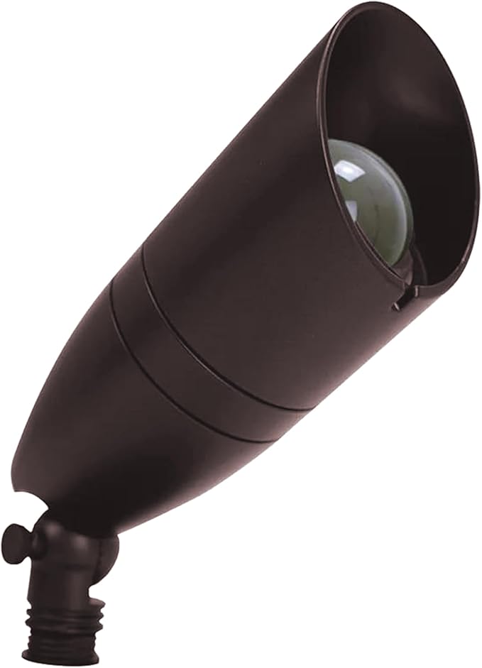 Outdoor Landscape Spotlights – 3000K/4000K/5000K Color Changing Options in Aluminum Housing – 120V Integrated LED Outdoor Spot Light with Shroud for Yard Lawn Garden Walkway and Pathway (8W Bronze)