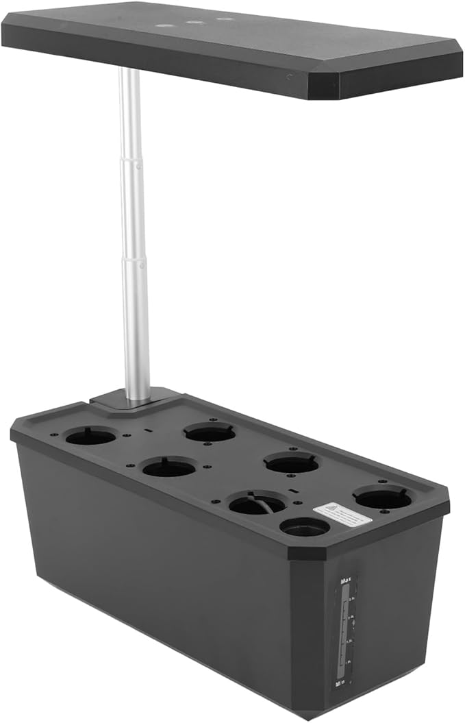 LED Hydroponic Planting System with Intelligent Control Easy to Use for Indoor Planting Solution (Black)