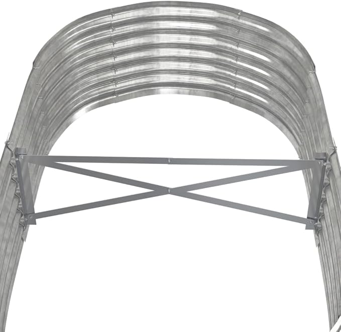 Garden Raised Bed Powder-Coated Steel 59.8x31.5x14.2 Silver Oval Shape Raised Planter Box for Outdoor Garden Patio Vegetable Flower Planting