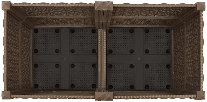 31.5 x 15 in Rustic Brown Polypropylene Raised Garden Bed Box Durable Outdoor Planter with Drainage for Patio Balcony Lawn &amp Herb Flower Tomato Gardening
