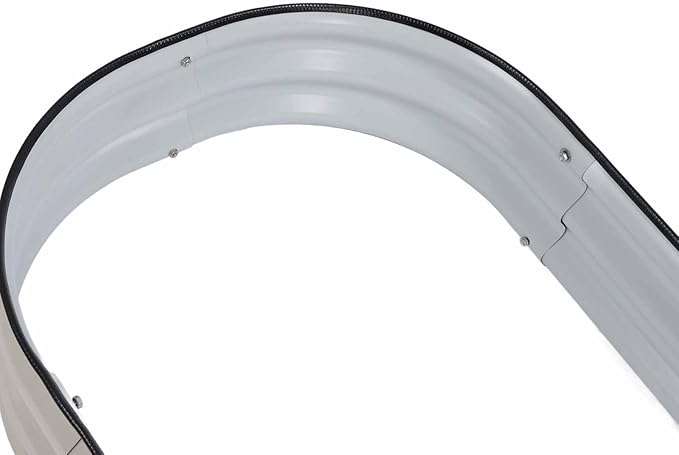 Sorandy 304 Stainless Steel Raised Planter Bed Large Metal Oval Flower Box with Safety Edging for Outdoor Gardening Vegetables and Flowers (White)