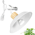 Clip Mount 5.9Ft Plug in Timing Cord Plant Light Full Spectrum White Light Wood Base White Metal Shade Adjusted Angle Modern Clamp Light for Indoor Plants