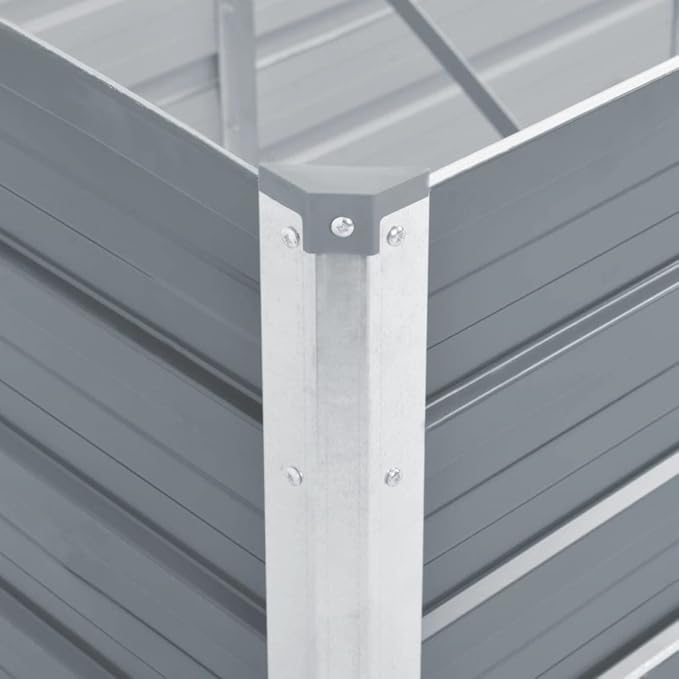 Galvanized Raised Garden Beds Outdoor Metal Planter Boxes for Planting Vegetables Flowers Herbs and Fruits 50.8x50.8x30.3 Gray