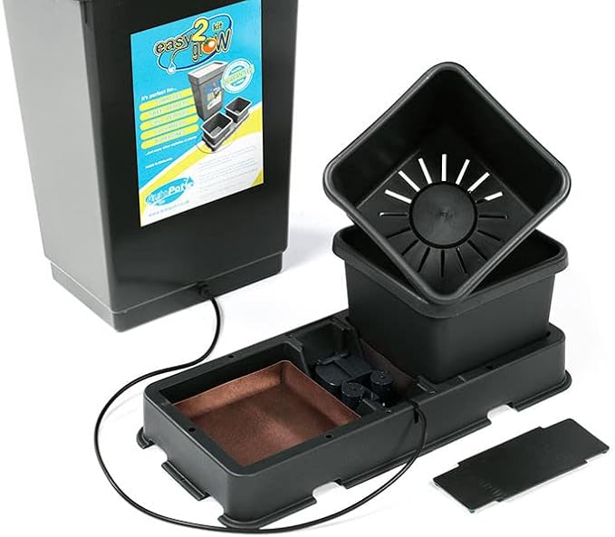 AutoPot 12 Pot easy2grow System (2.2 Gallon Plastic Pots) (*Includes AIRBASES &amp AIRDOMES) Dual-Pot Self-Watering Gravity-Fed System (12Pot - 2.2 Gallon - 25 Gallon PRO FlexiTank)