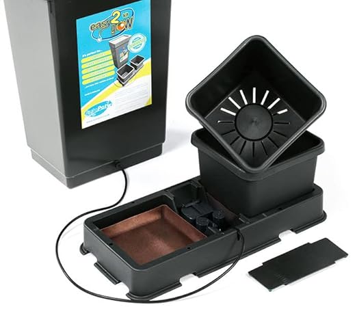 AutoPot 2 Pot easy2grow System with 2.2 Gallon Plastic Pots and 12.4 Gallon Tank - Dual-Pot Self-Watering Gravity-Fed Hydroponic System (2Pot - 2.2 Gallon - 12.4 Gallon Tank)
