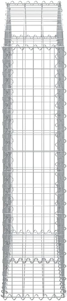 Large Galvanized Gabion Basket Planter Box 39.4x39.4x55.1 in Silver Rectangular Metal Outdoor Garden Planter for Patio Lawn &amp Backyard