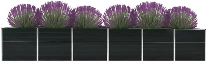 Cultivation RoomPatio Garden Home DecorVegetable planters for Porch PatioDurable and Long-LastingGarden Raised Bed Galvanized Steel 189x31.5x30.3 Anthracite