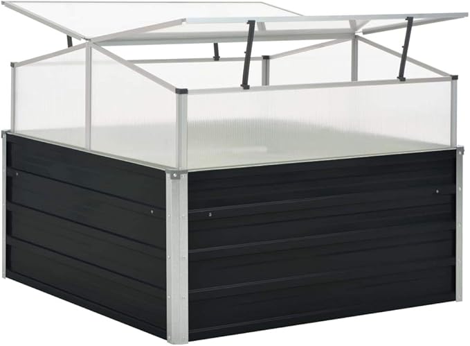 Greenhouse PlanterGarden BedGalvanized Raised Garden BedPlanter Raised bedsGalvanized PlanterAnthracite 39.4x39.4x30.3 Galvanized Steel