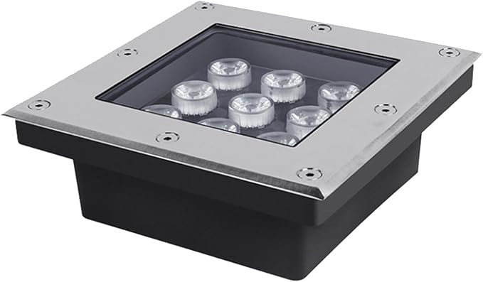 Square Underground Light Outdoor Recessed Ground Light Waterproof IP66 Landscape Lighting for Garden Driveway Deck Step Pathway Spotlight AC85-265
