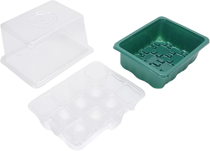 JTLB Plant Starter Kit 5 Growing Trays Clear Ventilated Cover Full Spectrum Grow Light Plant Starting Kit with Controller