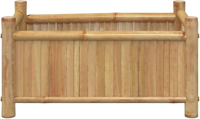 Planter Raised Garden Bed Planter Boxes Outdoor Garden Boxes Suitable for Backyard Restaurants Flowers Patios 19.7x11.8x9.8 Bamboo