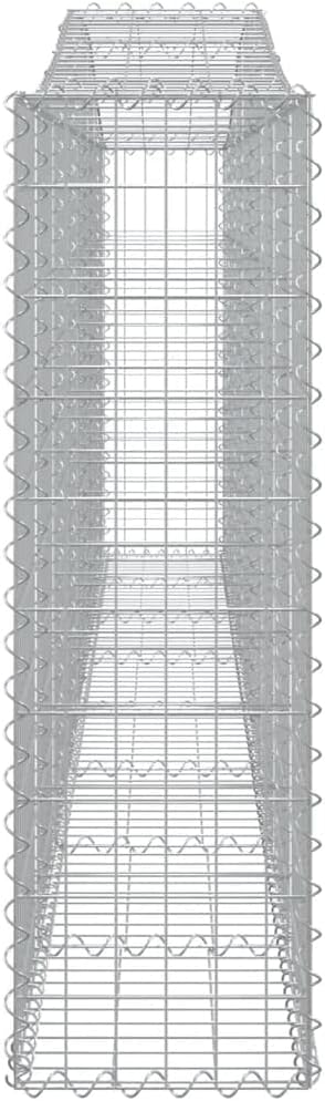 Crescent Gabion Basket Set of 2 Large 157.5x157.5x47.2 in Galvanized Iron Planter Box Outdoor Industrial Raised Garden Bed for Patio Yard Landscaping
