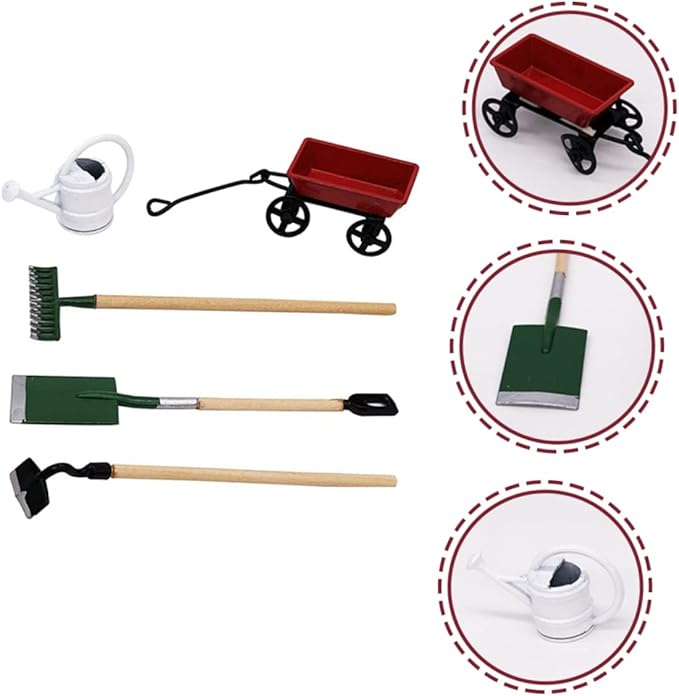 3 Sets Mini Gardening Tool Model Mini Accessory for Creative Decoration and Micro Garden Scenes