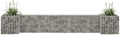 Galvanized Steel H-Shaped Gabion Planter Raised BedOutdoor Garden Galvanized Steel Wire Mesh Grid Stone Wall Flower Raised Bed for Vegetables Flowers Plants 102.4x15.7x15.7