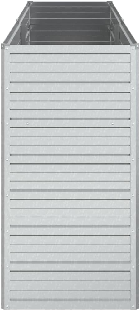 Garden Raised Bed 63x15.7x30.3 Galvanized Steel Silver9.98 KG316894