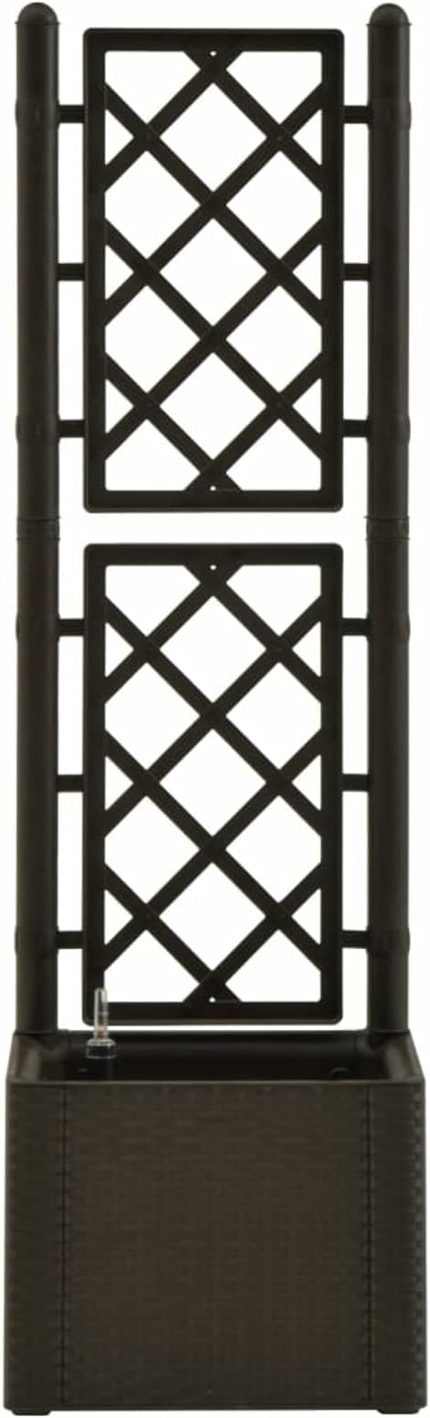 ZEYUAN Garden Raised Bed with Trellis and Self Watering System Mocha Raised Garden Bed Planter Box Raised Garden Beds Outdoor Planter Raised Beds 313964 Anthracite