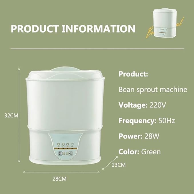 Automatic Bean Sprouts Maker360° Rotary Sprinkler Thermostatic Incubator Germinator 2 Layer Sprouting Seedling Tools