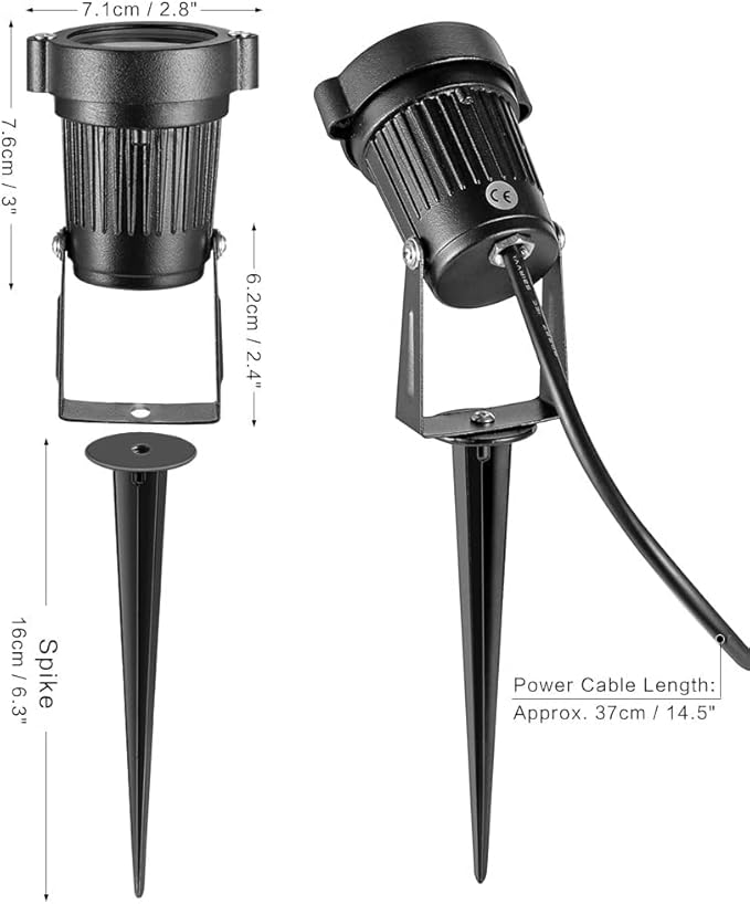 OurLeeme Lawn Flood Light Stake 2-in-1 Waterproof Outdoor Remote controlle Landscape Lighting Spotlight Wall Light for Yard Garden Driveway Pathway Pool (4 Pack)