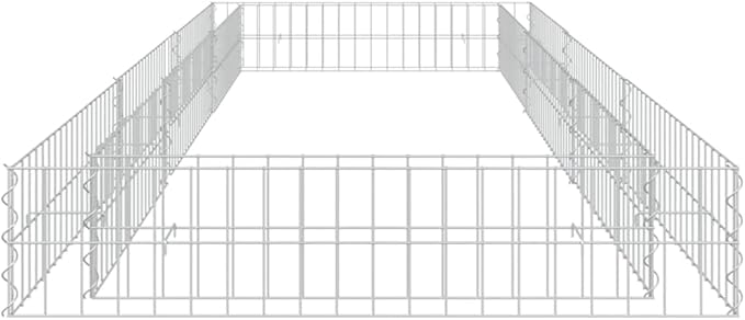 Gabion Raised Bed Galvanized Steel Gabion Cages Basket Garden Outdoor Flower Box Planter Plant Above Ground Garden Boxes 118.1x39.4x7.9-198