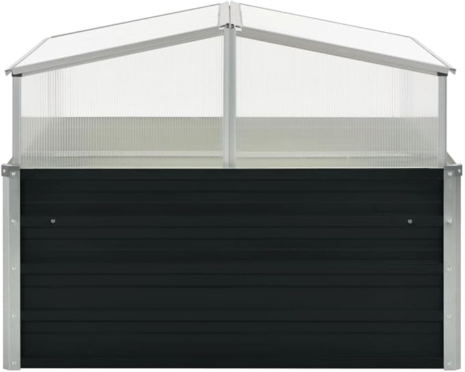 Garden Portable Aluminum Frame Greenhouse Raised Flower Planter Protection Indoor &amp Outdoor Mini Greenhouse for Garden Patio Balcony Anthracite 39.4x39.4x30.3 Galvanized Steel-584