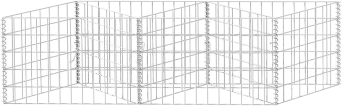 Gabion Basket Galvanized Steel 47.2x11.8x19.7 Gabion Raised Bed Gabion Cages Basket Steel Woven Gabion Net for Backyard Garden -AA