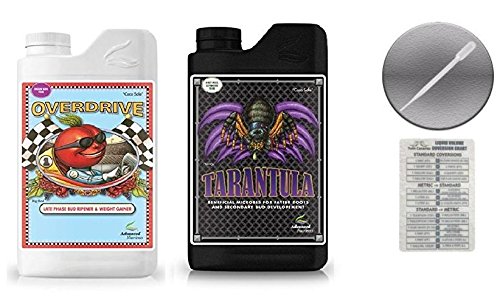 Advanced Nutrients Overdrive and Tarantula 1 Liter with Conversion Chart and 3ml Pipette