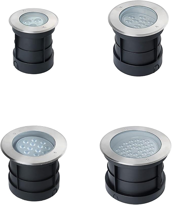LED Buried Lights - Outdoor Landscape Lights30° Adjustable Angle Spotlight IP67 Waterproof Round Recessed Polarized Ground Light for Garden Patio DecorativeBlue-18W