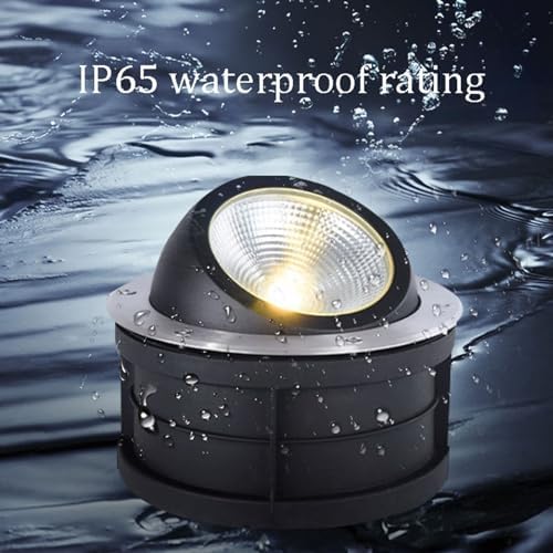 COB LED Landscape Lights - Waterproof IP65 Outdoor Recessed Spotlights Adjustable Tilt-Head Garden &amp Lawn Lights AC85-110V Wall Washers for Patios &amp Pathways