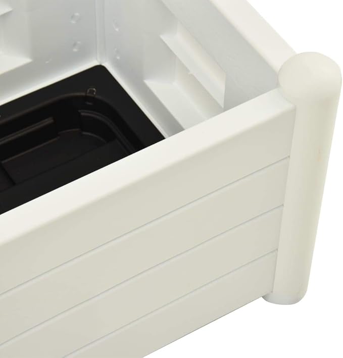 vidaXL Garden Planter White Polypropylene Medium Durable