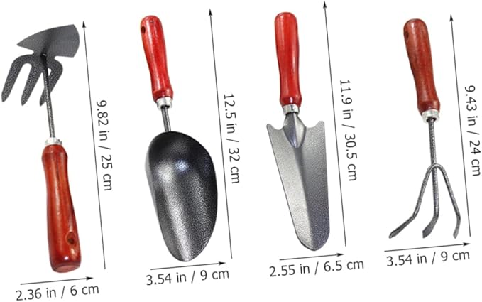 1Set Small Garden Tool Durable Gardening Kit with Handheld Trowel Rake Dual Use Hoe and Soil Scoop for Home and Outdoor Gardening Activities