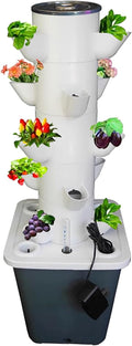 Hydroponic Growing System Kit30-plants Indoor Vertical Tower Garden System Kitsmart Garden Hydroponic Germination Kit Vegetable Tower With Pump For Herbs Fruits And Vegetables(15 holes White)