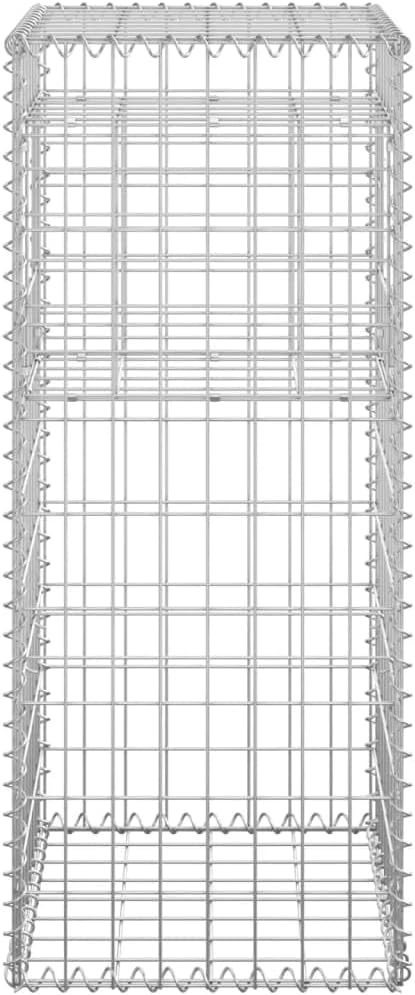 2pcs Galvanized Steel Gabion Basket Post/Planter Raised Bed Gabion Raised Bed to Fill with Rocks or Gravel Stable Durable Gabion Post 15.7x15.7x39.4 -AA