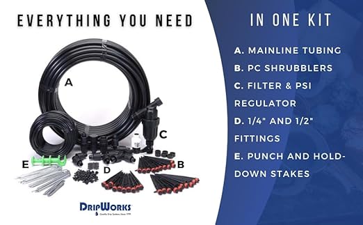 Dripworks Premium/Customized Rose &amp Shrub Irrigation Kit for Watering Roses &amp Shrubs - Waters Upto 30 Rose Plants | Agricultural Grade Components | Trusted Brand Since 1991