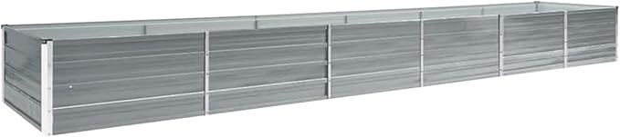 Large Galvanized Steel Raised Bed - Spacious Outdoor Planter Easy to Assemble Gray Color