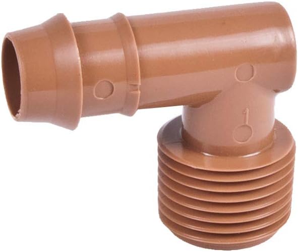 25-PACK - Drip Irrigation Universal 1/2” MNPT Elbow With Barb Fitting Fits 17mm .600 ID 1/2-Inch Drip Tubing (1/2 Elbow Adapter)