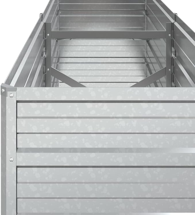 YAFF Garden Raised Bed 63x15.7x17.7 Galvanized Steel SilverSilver