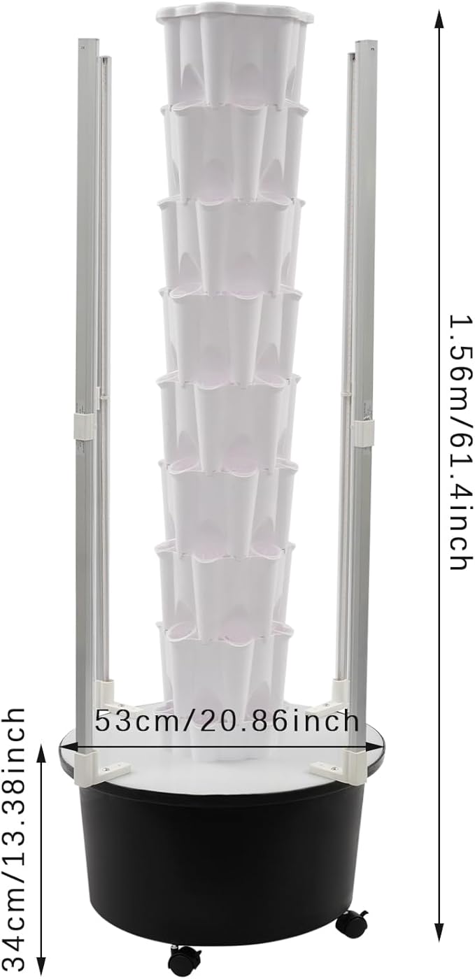 Hydroponics Growing System Kit 8-Layer 48Pod Vertical Indoor Garden Planter with Timed Lighting Water Circulation System Hydroponic Tower for Vegetable Herb Fruit