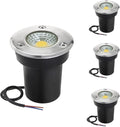 4 Pack LED Underground Light COB Floor Lamp IP65 Waterproof Outdoor Ground Spot Landscape Garden Square Path Yard Recessed Buried Spotlight (White 5W)