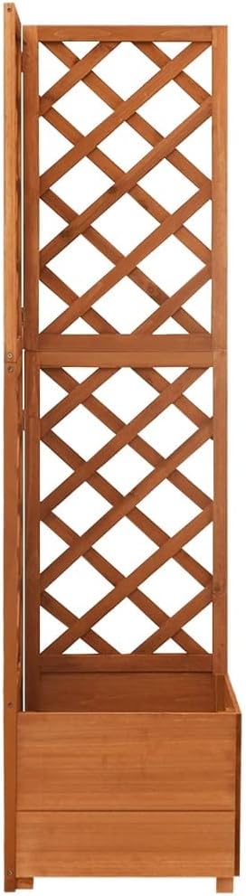 Corner Trellis PlanterFir Plant Raised Bed Box for Outdoor Climbing Plantation Patio Balcony Decor 15.7x15.7x59 Solid Fir Wood