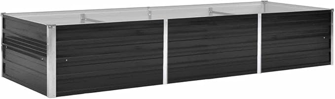 Raised Garden Bed Spacious Weather-Resistant Galvanized Steel Planter Box 94.5 x 31.5 x 17.7 in for Outdoor Gardening Vegetables Flowers