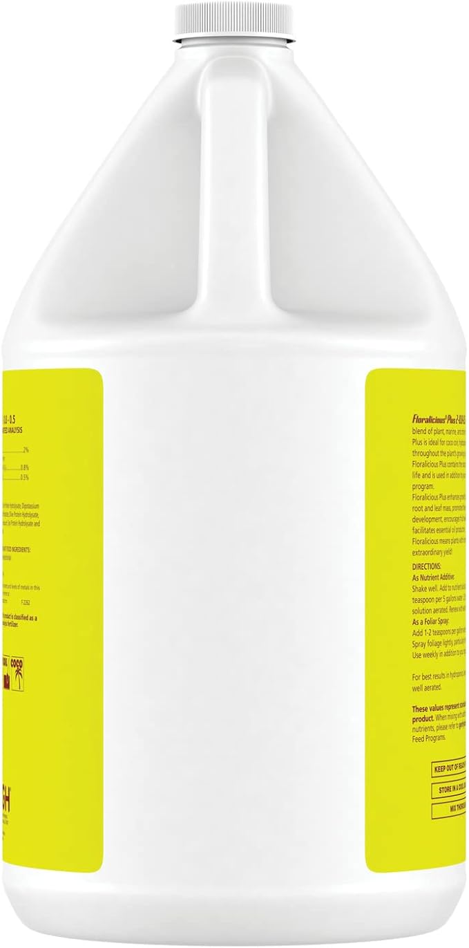 General Hydroponics HGC732207 Floralicious Plus Vitality Enhancer Plant Nutrient 1-Gallon Yellow General Hydroponics Floralicious Plus for Gardening 1-Gallon