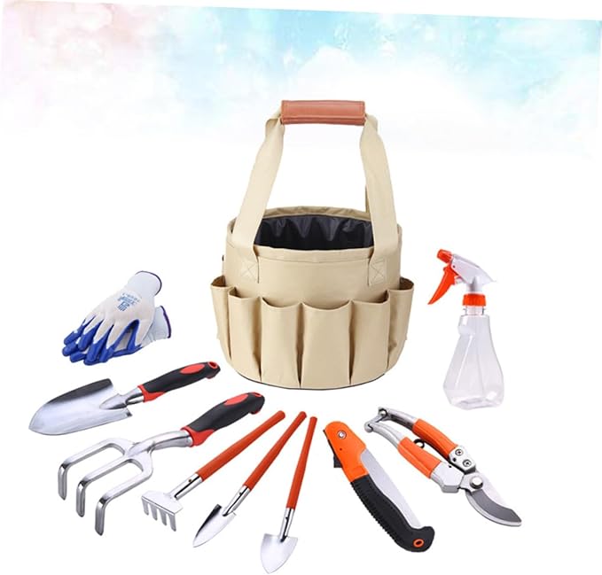 10pcs Aluminium Alloy Garden Tools Set Gardening Supplies Shovel Rake Gloves More for Planting and Weeding for Gardening Enthusiasts