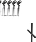 SUNTHIN Outdoor Landscape Lights 4 Pack with 2 Pack 9 inch Aluminum Extension Poles