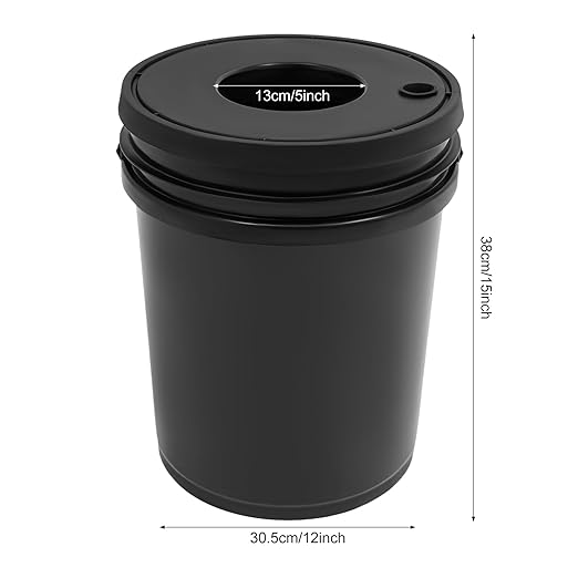 Hydroponic System 5 Gallon 5 Buckets - Recirculating Deep Water Culture Kit w/12W Air Pump 4×4L/min Air Stone 6m Hose &amp Water Level Device for Indoor/Outdoor Leafy Vegetables Black