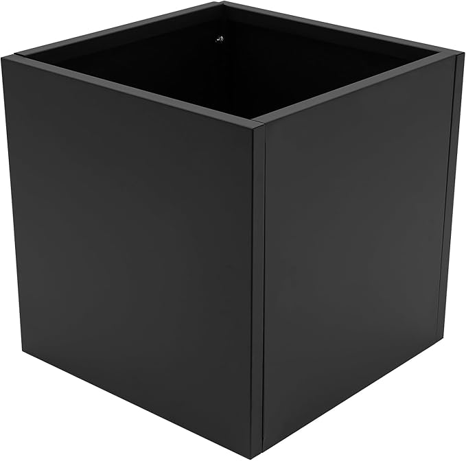 20 L x20 W x20 H Metal Flower Boxes Planter Boxes Outdoor Raised Garden Bed Indoor Outdoor Planting Bed Black Square Planter Box for Patios Lawn Yard Decor Storage