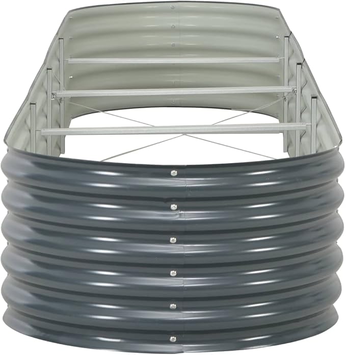 Garden Raised Bed PlanterGarden BedGalvanized Raised Garden BedPlanter Raised bedsGalvanized Planter157.5x31.5x17.3 Galvanized Steel Gray